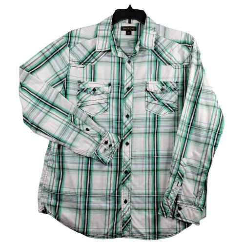 Green Plaid Cotton Western Athletic Fit 