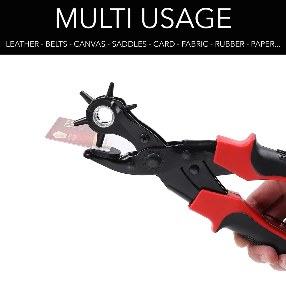  Pince Perforatrice Cuir Française 6 Tailles Robuste + Tige, Ceinture Bracelet - Photo 4/4