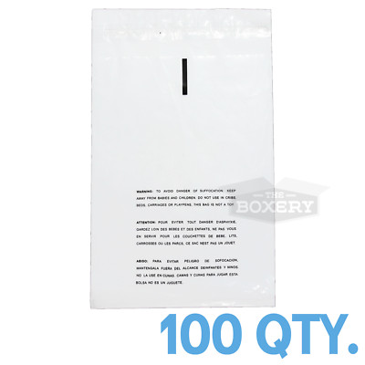 100 14x20 Self Seal Suffocation Warning Clear Poly Bags 1.5 mil Free Shipping