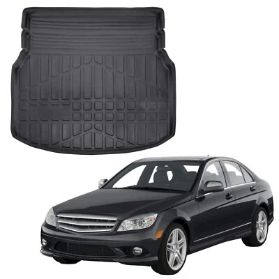 Tapis De Coffre Sur Mesure Pour Mercedes C-Class W204 2007-2014 4-Portes - Photo 1/4
