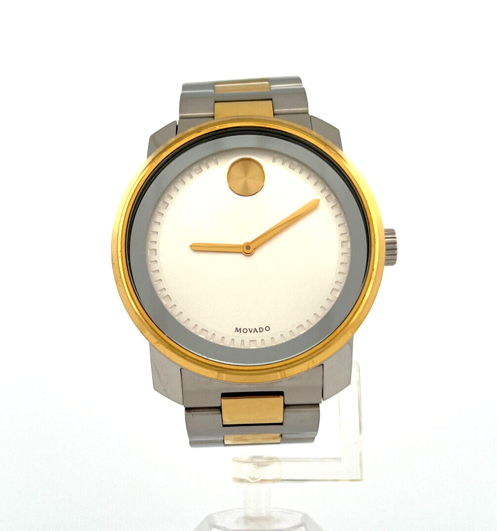 Movado Bold 42mm Two Tone Stainless Steel Silver Dial Swiss Quartz Men's  Watch