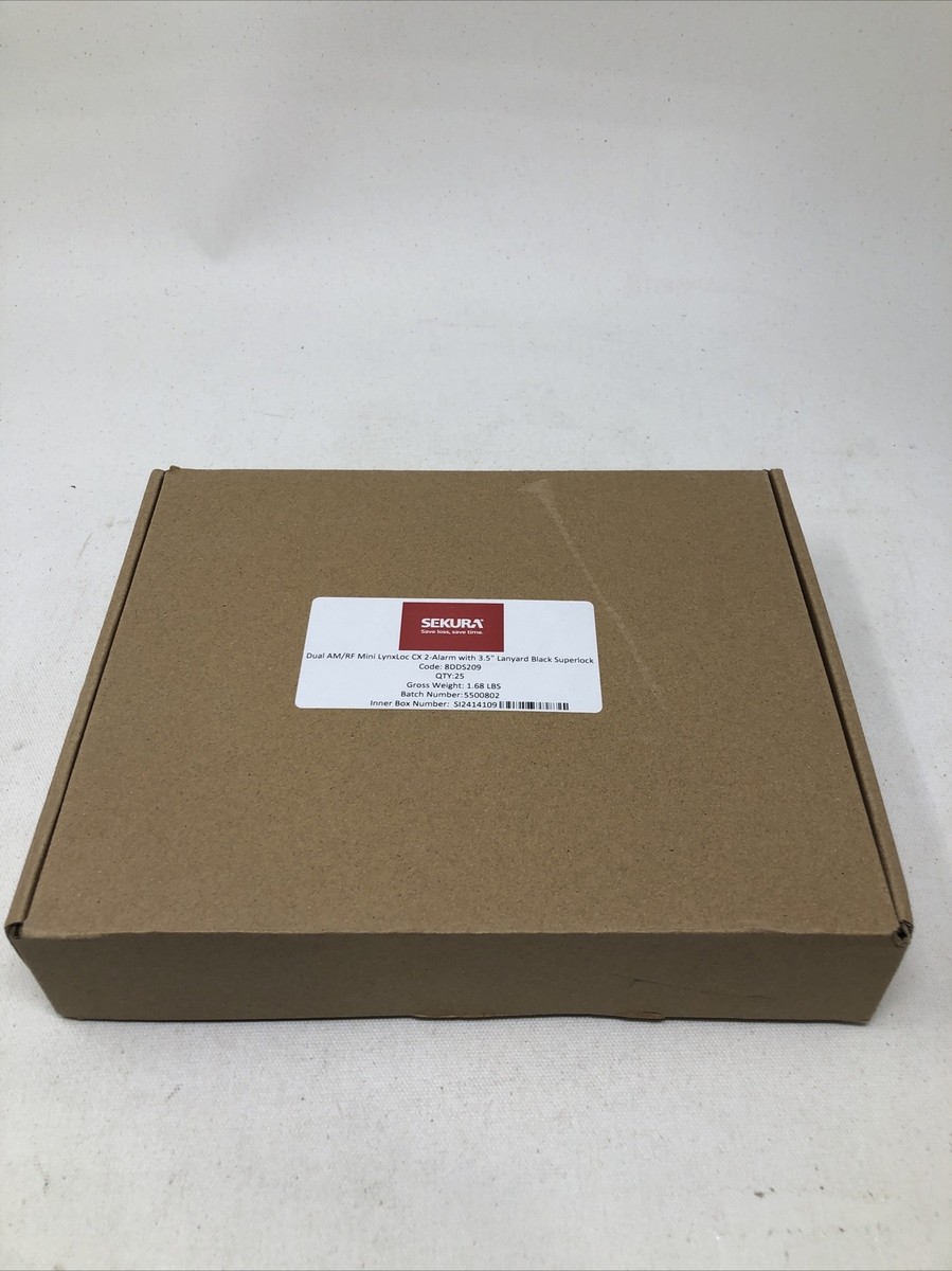 Sekura Dual AM/RF Mini LynxLoc CX 2-Alarm With 3.5” Lanyard Black