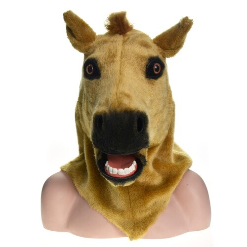 Horse Mascot Costume Can Move Mouth Head Suit Halloween Outfit Cosplay