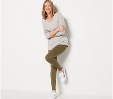 AnyBody Seamless Hi-Waisted Leggings-Bright Olive-Medium-NEW-A458123