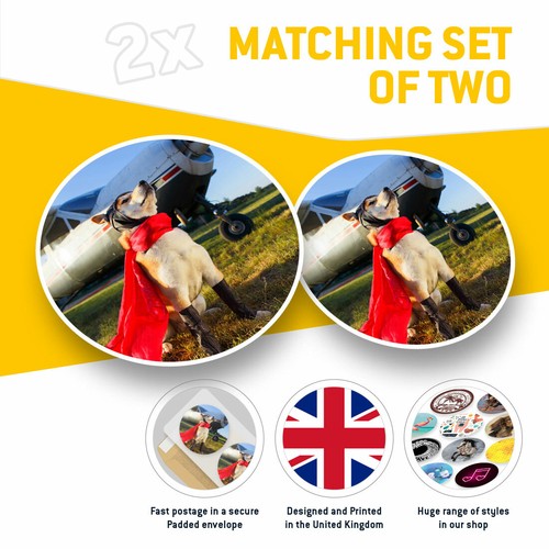 2 x Vinyl Stickers 20cm - Funny Akita Pilot Dog Plane Hero Cool Gift #12470 - 第 2/9 張圖片