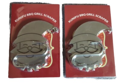 TWO Santa BBQ Grill Scrapers Stocking Stuffers Bristle-Free for Griddle Gadgets