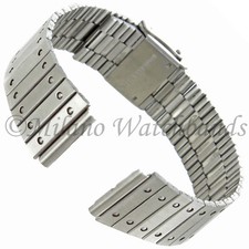 16mm or 18mm Hirsch Brushed Silver Stainless Steel Band Clasp Watch Band 2010