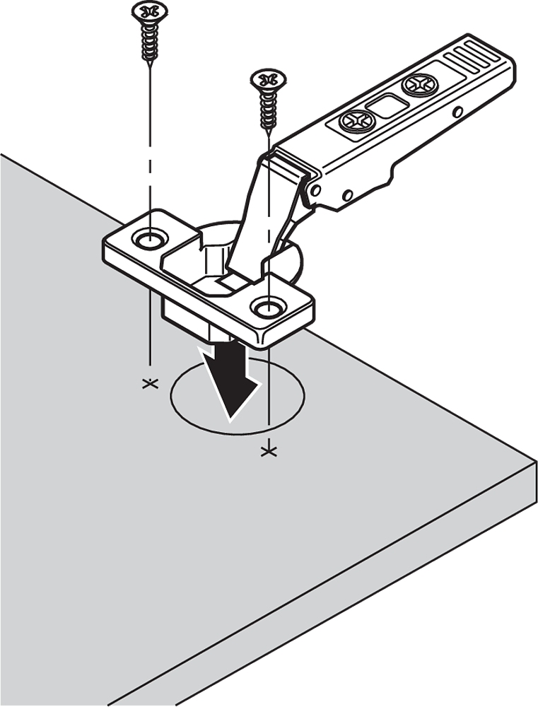Bisagra Blum 95° Para Muebles – Clip De Tallo Sin Resorte, Acero Niquelado (Unidad)