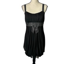 En Focus Dress Womens Size 12 Black Polka Dot Accents Party Cocktail Evening