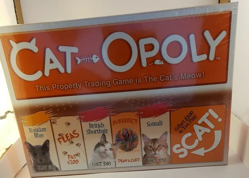 Cat-Opoly Monopoly Board Game For Cat Lovers Sealed Box New