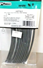 Pack of 18 - Panduit HSTT19-Y 3/16" x 6" Black Thin Wall Heat Shrink Made in USA