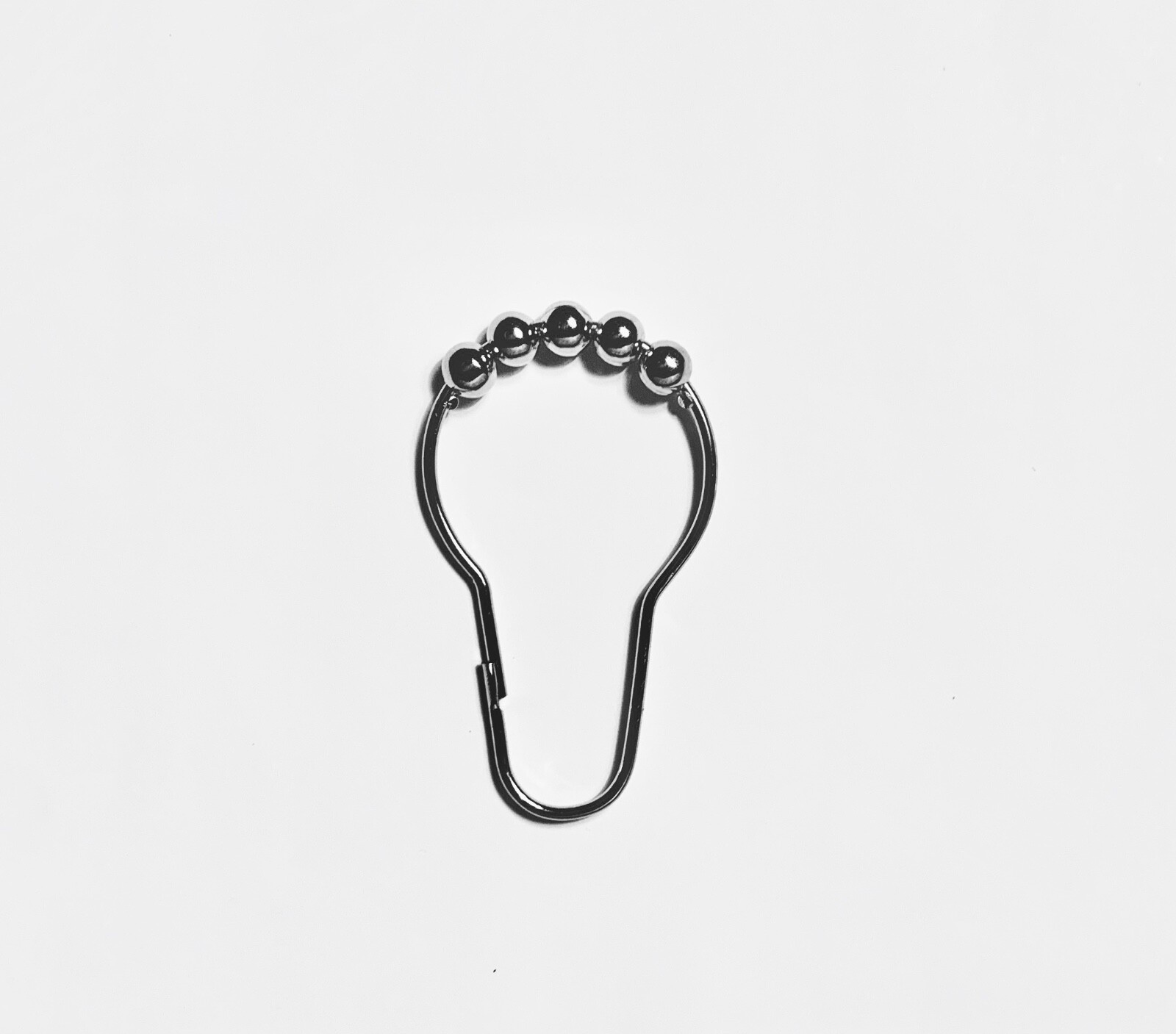 Curtain Rings Metal Roller Glide Hooks Bathroom Shower Set of 12 Nickel Brushed