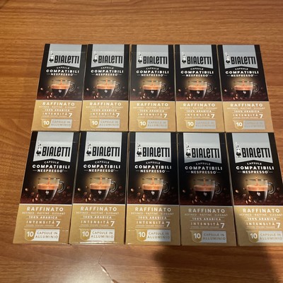 100 Bialetti Nespresso Compatible  Raffinato Coffee Capsules. Intensity 7.  READ