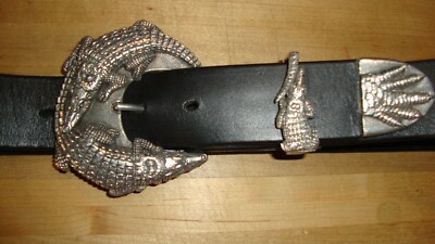 Hartnell Alligator Buckle Leather Belt size 34 | eBay display picture 1