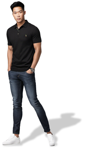 Men's Polo Shirt, Black, Aqua Blue, Royal Blue, Coral Red, Avocado Green - Picture 4 of 13