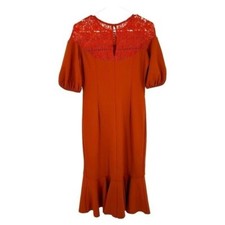 ASOS | Women’s US 8 Rust Lace Mix MIDI Pencil Dress with Peplum Hem