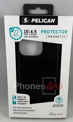 Pelican Protector Magnetic Wireless Charging Case for Apple iPhone 14 Pro-Black