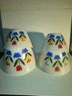 FOUR 1950's FIRE KING Tulip Graduated Milk Glass Nesting Mixing Bowl Set Vintage