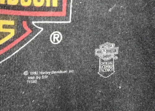 Vintage 92 Harley Davidson 3D Adler Überdruck Sweatshirt Med ungezähmt Schwein Blitz - Bild 4 von 7