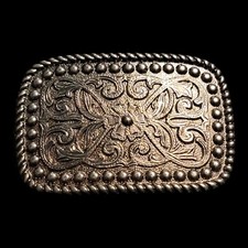 Vintage Belt Buckle Cowgirl Silver Toned 80s Western