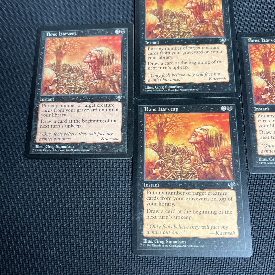 Bone Harvest MTG Mirage Magic the Gathering Black Playset Vintage 4 - Image 2 of 4