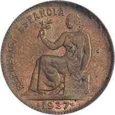1938年スペイン共和国 25センティモ切手貨 1938年スペイン共和国