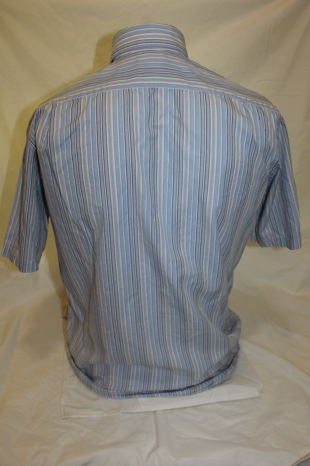 Lacoste Blue Stripe Short Sleeve Button Front Shirt Size 38 RN 87651 CA 16998 | eBay