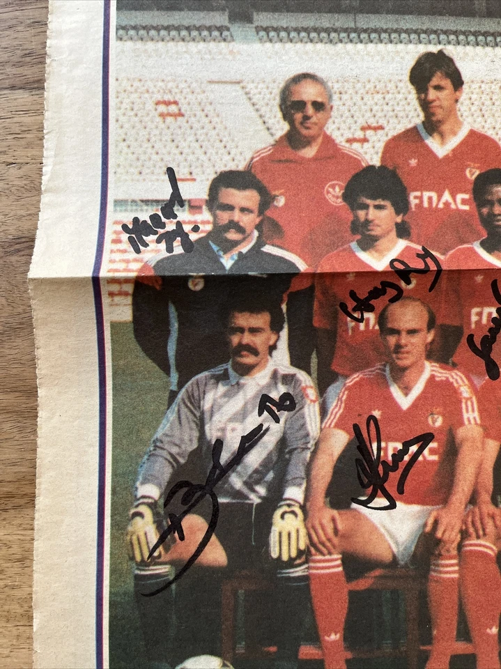 Benfica Lissabon Autogramm TEAM FINAL 1988 EUSEBIO DIAMANTINO WANDO FONSECA - Bild 2 von 4