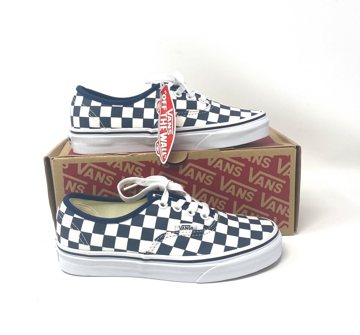 VANS Authentic Original Checkerboard DRS Dark Blue White Sneakers