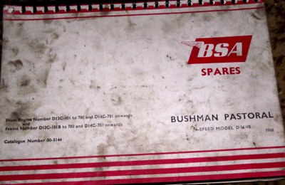 #ad #ad BSA BUSHMAN PASTORAL 4 SPEED MODEL D14 4B SPARES CATALOGUE MANUAL 1968 GBP 9.99