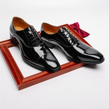 Men's Oxfords Formal patent leather lace up wedding business Dress Shoes
