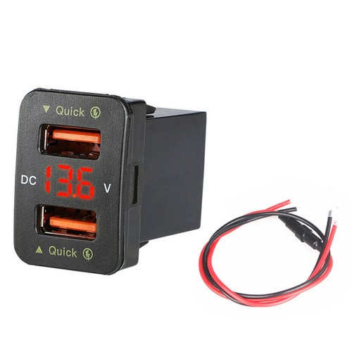 36W 2*USB Port QC3.0 Car Socket Fast Charger With Voltage Display For Toyota C - Picture 19 of 21