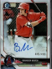 Brandon Marsh 2018 Bowman Chrome 1st Auto Autograph RC Refractor /499 Angels