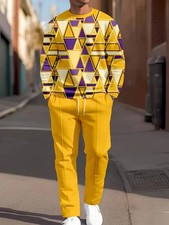 Men's Outfit 2 Piece Set Shirt Pants Suit PLUS SIZE BIG 4XL