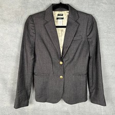 J Crew Schoolboy Blazer Womens 0 Gray Wool Blend Preppy Old Money Quiet Luxury