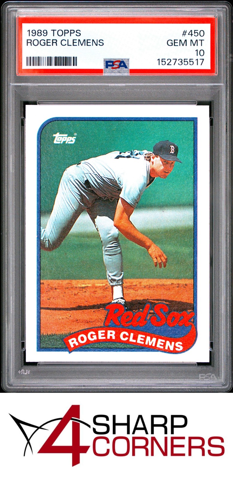 1989 TOPPS #450 ROGER CLEMENS RED SOX PSA 10