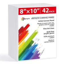 42 Pack Canvas Boards for Painting 8 x 10 inch Canvas Panels Blank - Gesso Pr...