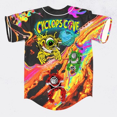 NEW, Subtronics liquid acid trippy psychedelic cyclops cove rave Baseball Jersey