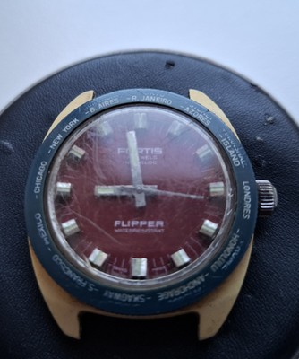 FORTIS ELOGA FLIPPER DIVER WORLD TIMER GMT BEZEL HANDWIND 2005 OLYMPICS