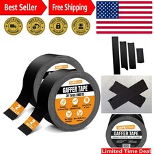 Pro Gaffers Tape Black - 2 Rolls of 2" Wide x 30 Yards - Versatile  Durable