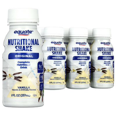 Equate Original Nutritional Shake, Vanilla, 8 Fl Oz, 6 Count