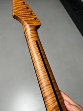 Cuello de guitarra eléctrica AAAA de acero inoxidable de 22 trastes de palo de rosa de arce tostado de 12 pulgadas