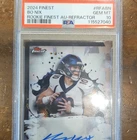 Topps 2024 Finest Bo Nix Rookie Autograph Refractor PSA 10 Denver Broncos RFA-BN