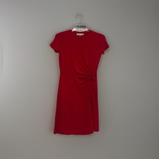 Ann Taylor LOFT Women's Red Short Sleeve Twist Front Dress Size XS