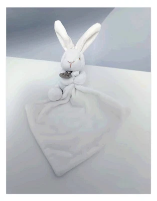 Doudou Plat Petit Lapin Mouchoir Blanc Crème Yeux Nez Beige Doudou Et Compagnie - Photo 1/4