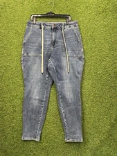 Judy Blue Jeans Womens 14W Blue Jogger Drawstring High Rise Casual y2k JB88779