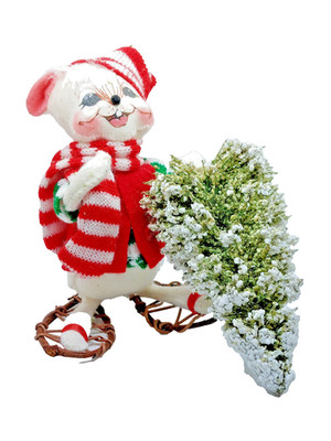 Annalee Dolls 6'' Mouse Fetching Christmas Tree 2006 # 772406