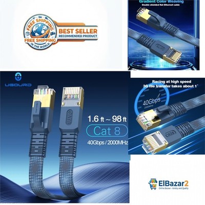 CAT 8 Ethernet Cable 40Gbps 2000MHz RJ45 Braided LAN Patch Cord