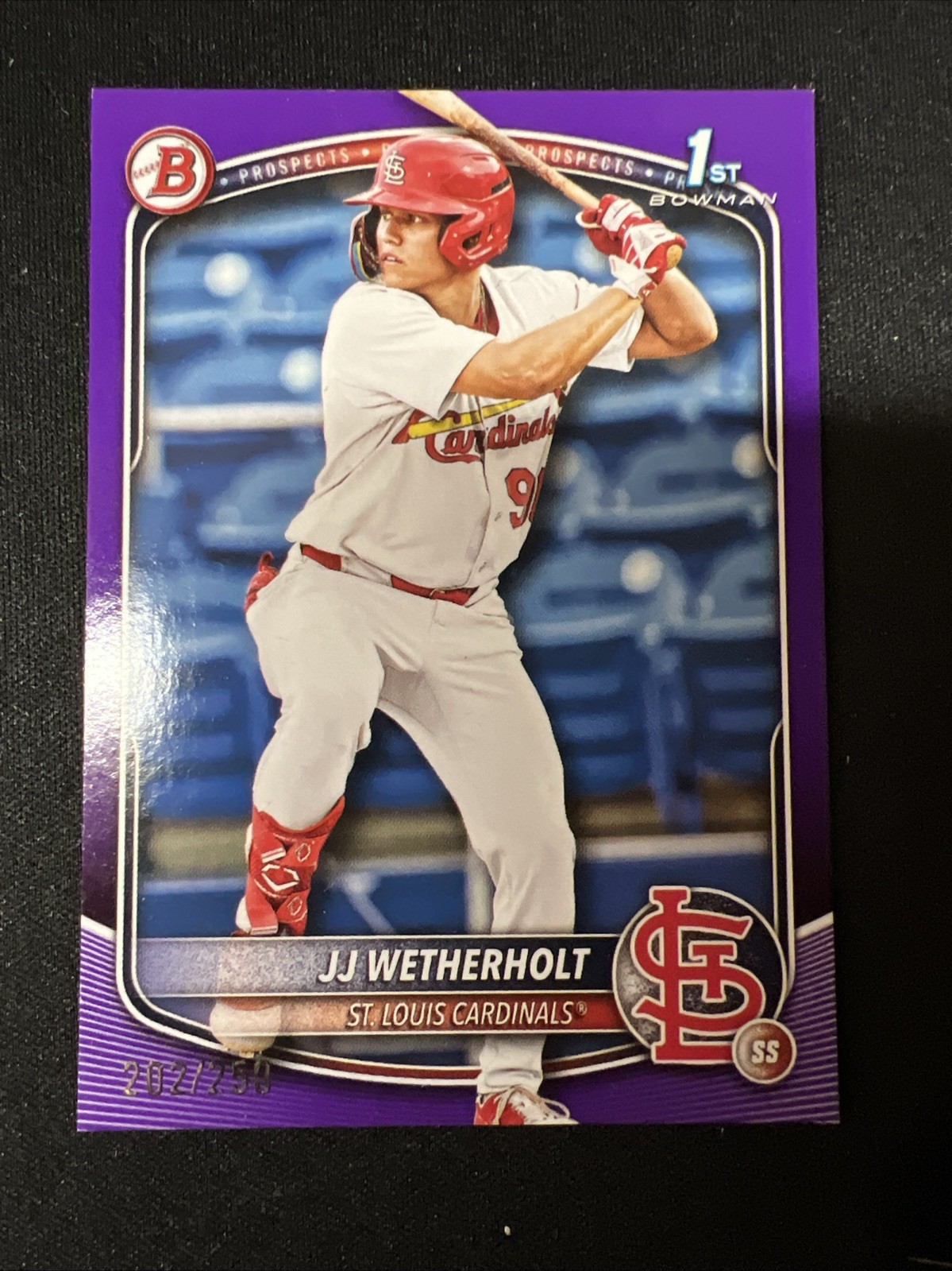 JJ Wetherholt - 2025 Bowman 1st - 202/250 Purple Paper - BP-22 - STL Cardinals