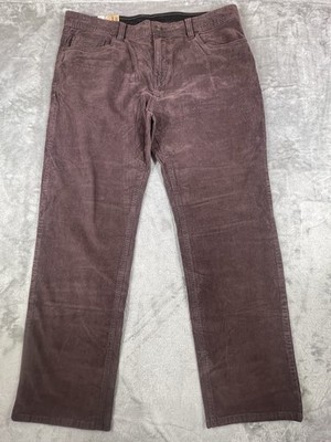 Prana Sustainer Pant Men s 38/30 Oak Barrel Corduroy Brown Slim Fit